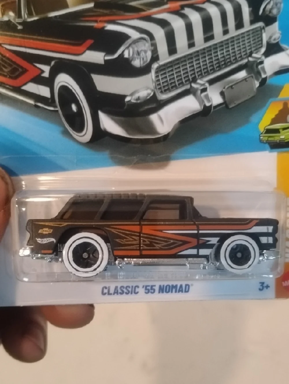 Mattel Hot Wheels Classic '55 Nomad Black with Orange & White Accents